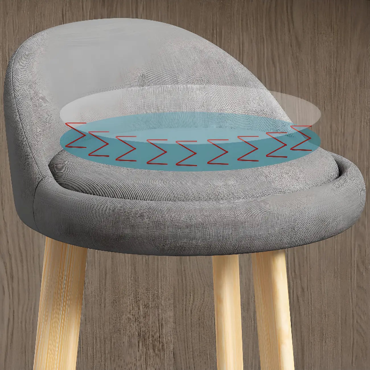 Tabouret de bar élégant et confortable, revêtu de tissu.