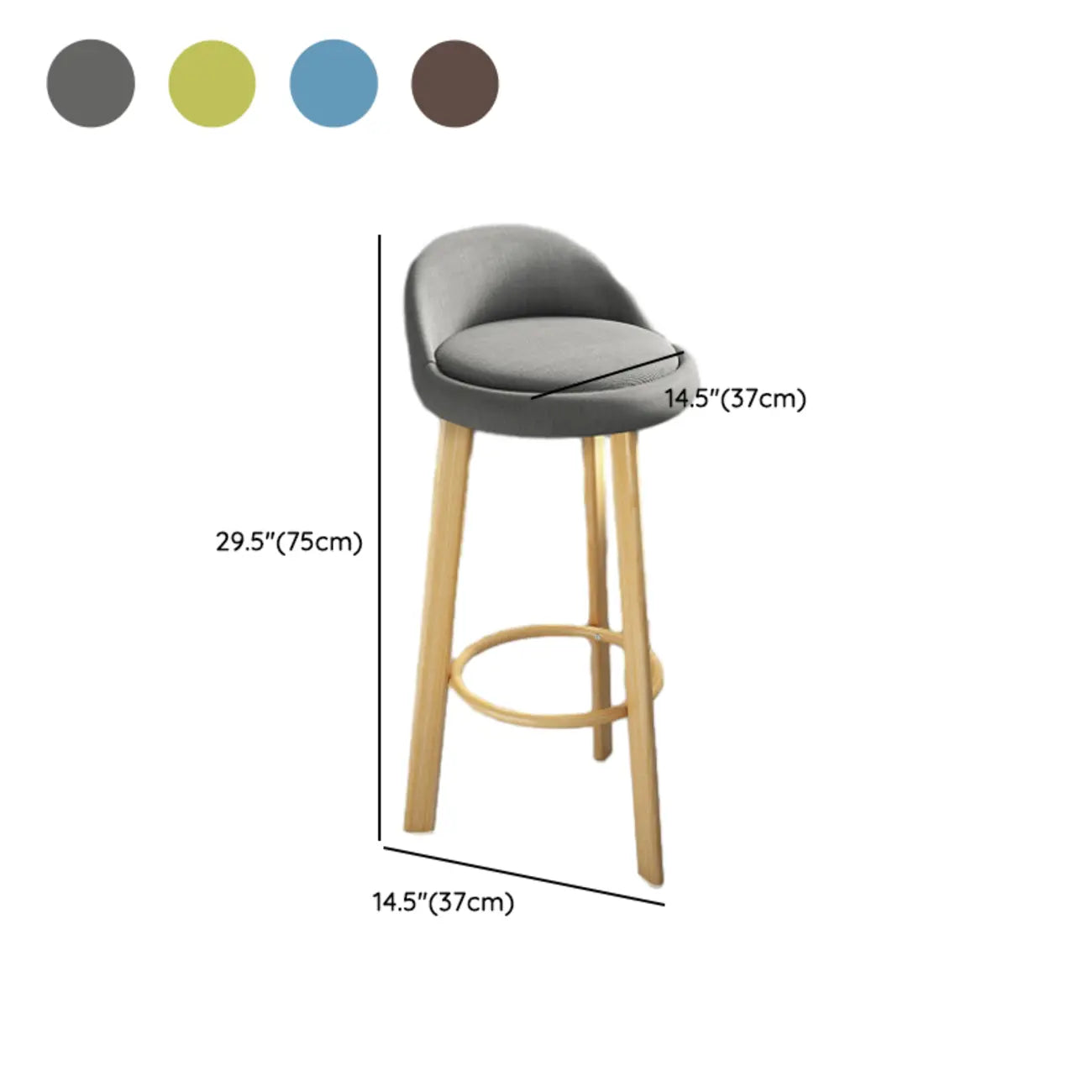 Tabouret de bar élégant et confortable, revêtu de tissu.