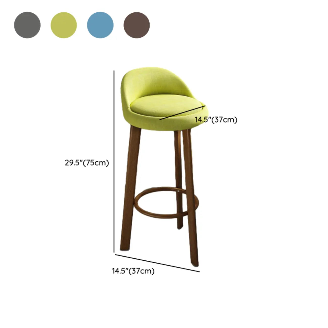 Tabouret de bar élégant et confortable, revêtu de tissu.