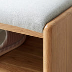 Banc de rangement à chaussures en chêne scandinave avec coussin