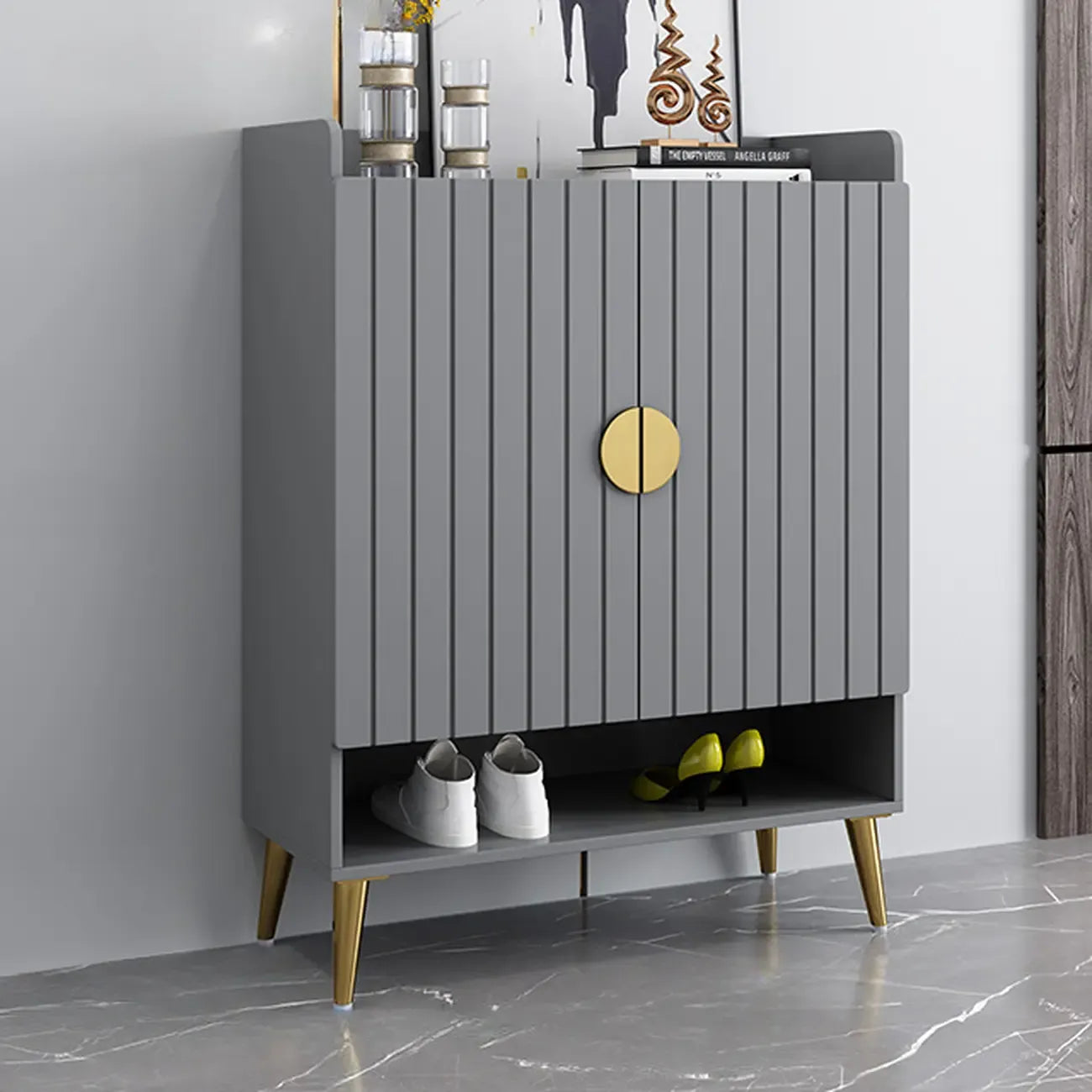 Banc de rangement à chaussures d'entrée avec assise rembourrée