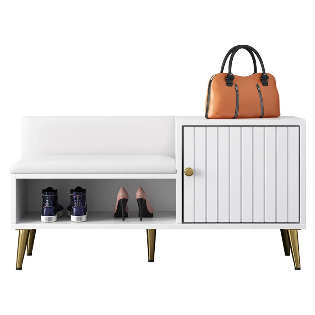 Banc de rangement à chaussures d'entrée avec assise rembourrée