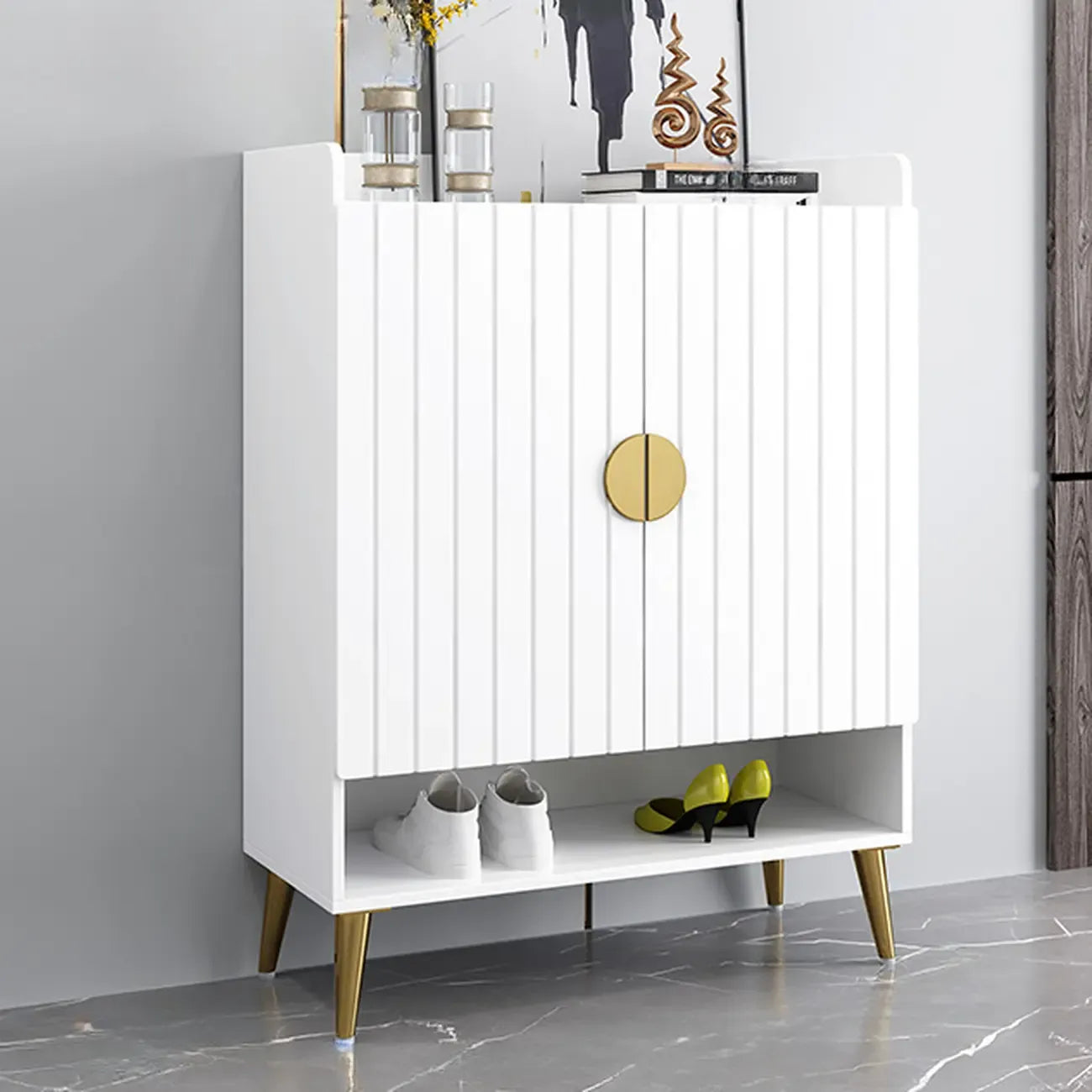 Banc de rangement à chaussures d'entrée avec assise rembourrée
