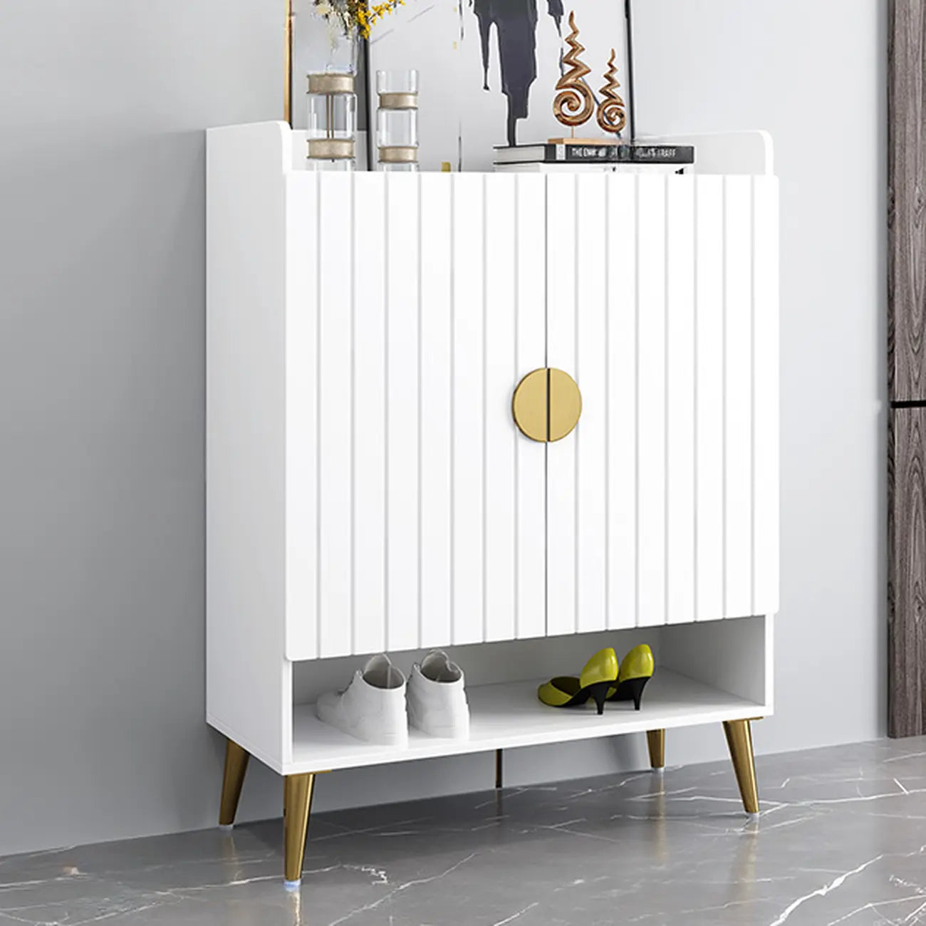 Banc de rangement à chaussures d'entrée avec assise rembourrée