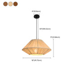 Lampadario a sospensione regolabile in rattan orientale e metallo beige