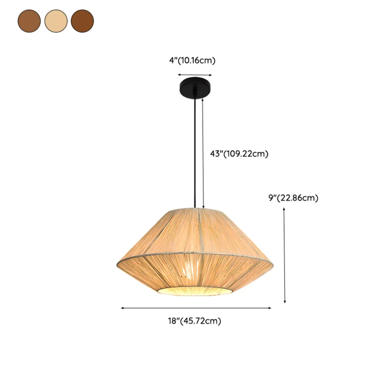 Lampadario a sospensione regolabile in rattan orientale e metallo beige