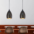 Suspension conique industrielle en métal noir, réglable, pour salle à manger