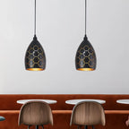 Suspension conique industrielle en métal noir, réglable, pour salle à manger