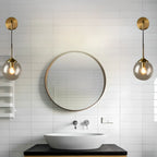 Applique murale moderne en verre doré avec globe pour salle de bain