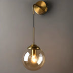 Applique murale moderne en verre doré avec globe pour salle de bain