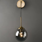 Applique murale moderne en verre doré avec globe pour salle de bain