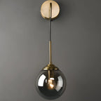 Applique murale moderne en verre doré avec globe pour salle de bain