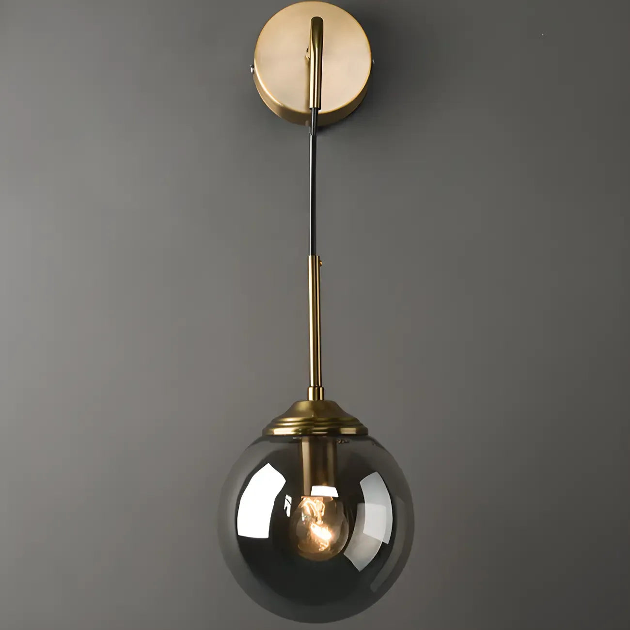 Applique murale moderne en verre doré avec globe pour salle de bain