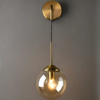 Applique murale moderne en verre doré avec globe pour salle de bain