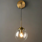 Applique murale moderne en verre doré avec globe pour salle de bain