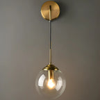 Applique murale moderne en verre doré avec globe pour salle de bain