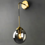 Applique murale moderne en verre doré avec globe pour salle de bain