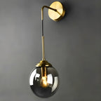 Applique murale moderne en verre doré avec globe pour salle de bain