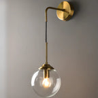 Applique murale moderne en verre doré avec globe pour salle de bain
