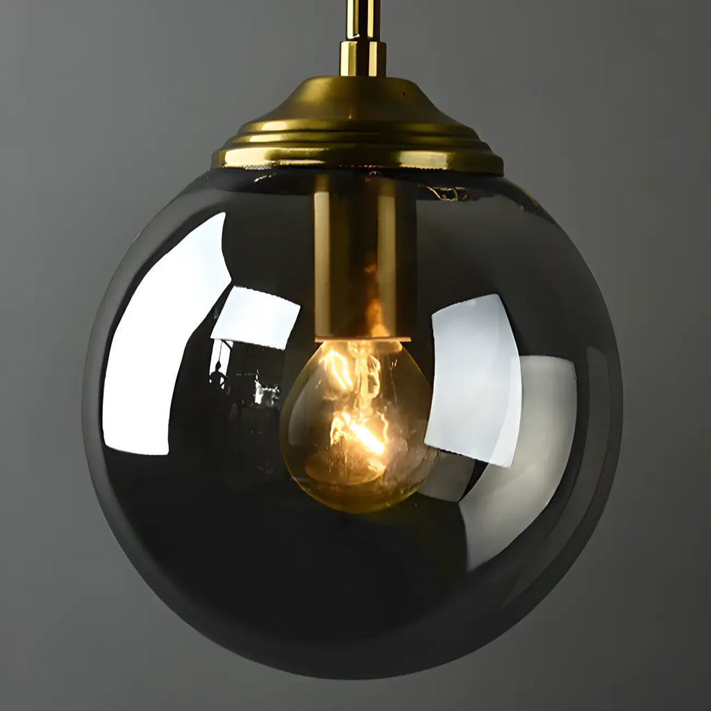 Applique murale moderne en verre doré avec globe pour salle de bain