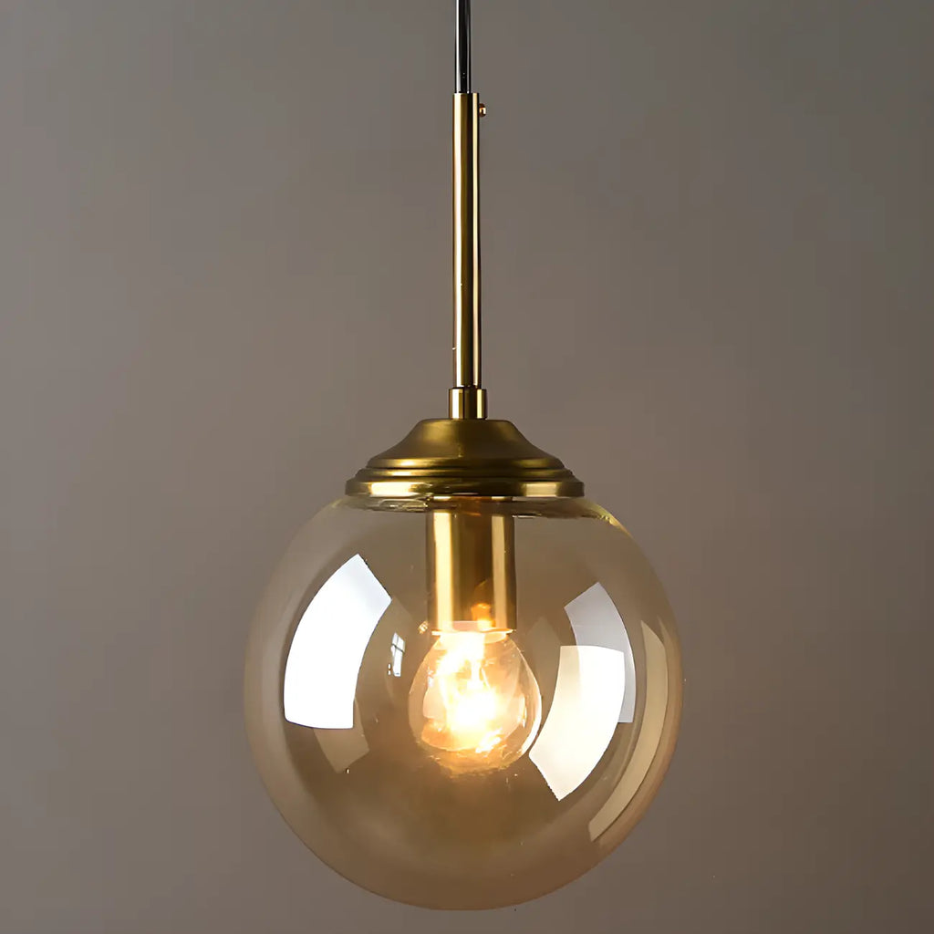 Applique murale moderne en verre doré avec globe pour salle de bain