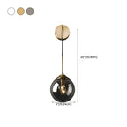 Applique murale moderne en verre doré avec globe pour salle de bain