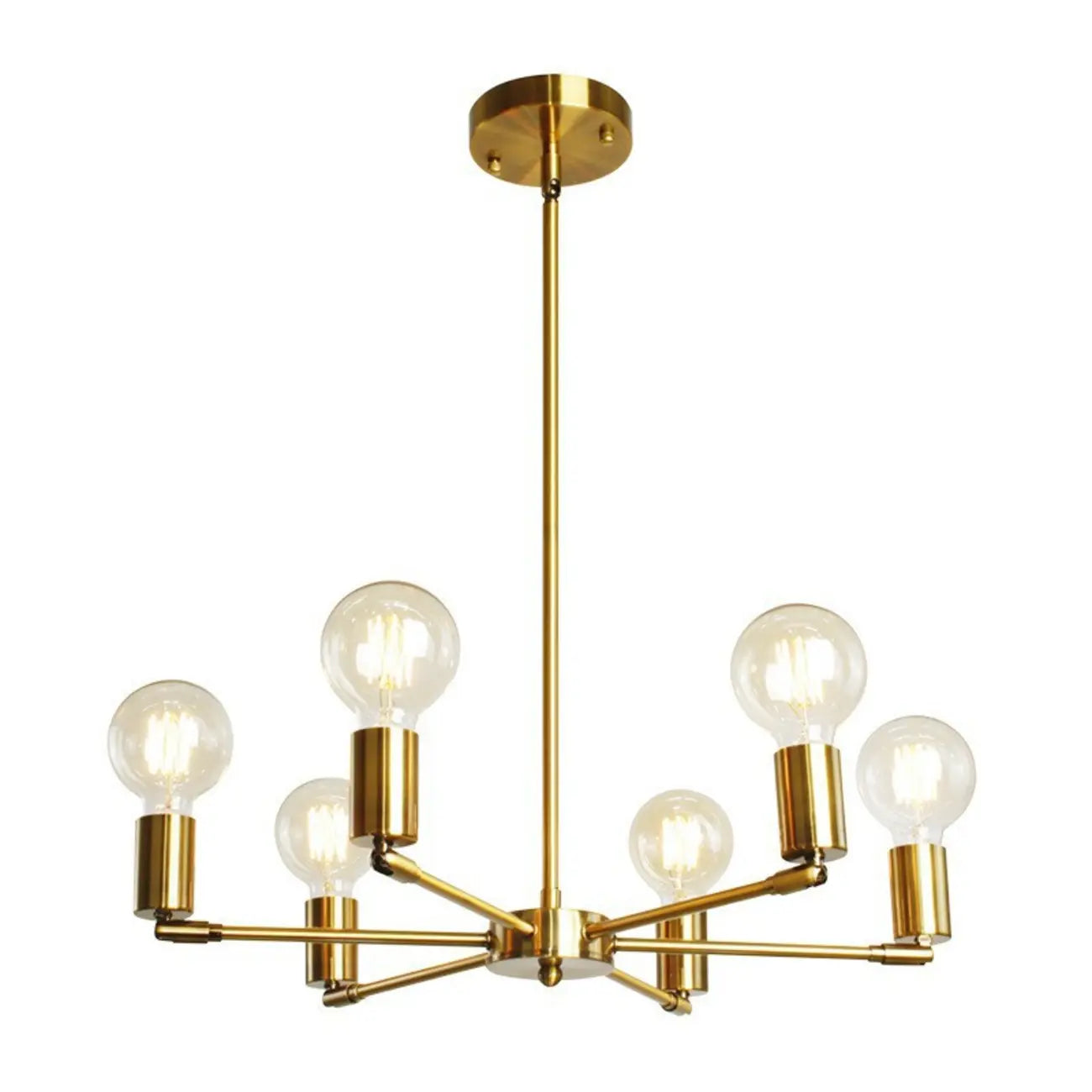 Lustre Sputnik minimaliste en métal noir de style industriel