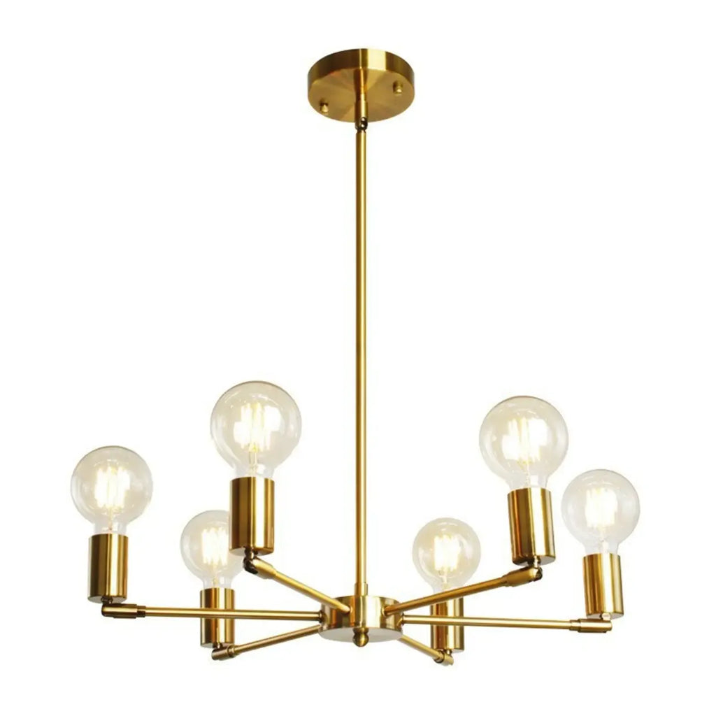 Lustre Sputnik minimaliste en métal noir de style industriel