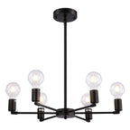 Lustre Sputnik minimaliste en métal noir de style industriel
