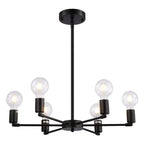 Lustre Sputnik minimaliste en métal noir de style industriel
