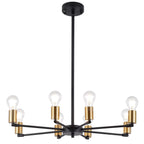 Lustre Sputnik minimaliste en métal noir de style industriel