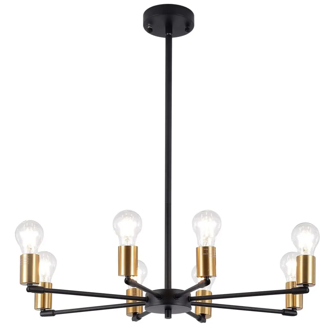 Lustre Sputnik minimaliste en métal noir de style industriel