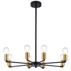 Lustre Sputnik minimaliste en métal noir de style industriel