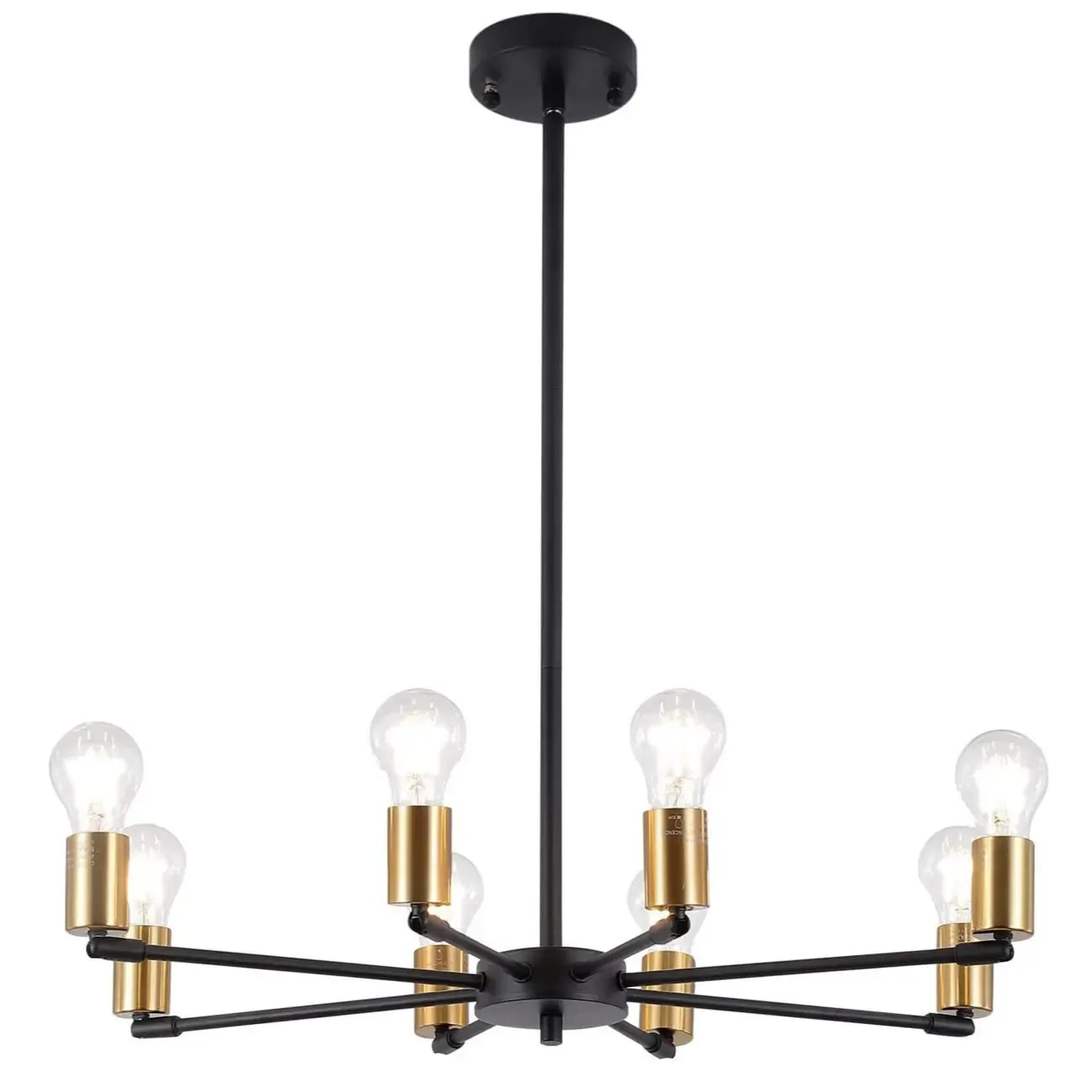 Lustre Sputnik minimaliste en métal noir de style industriel