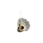 Suspension moderne à intensité variable LED en acrylique doré et motif floral
