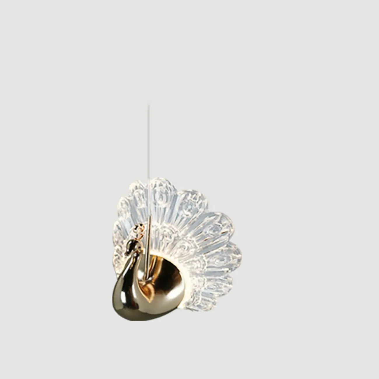 Suspension moderne à intensité variable LED en acrylique doré et motif floral