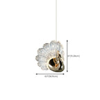 Suspension moderne à intensité variable LED en acrylique doré et motif floral