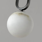 Suspension moderne en métal noir et pierre avec globe à deux broches