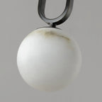 Suspension moderne en métal noir et pierre avec globe à deux broches