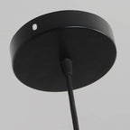 Suspension moderne en métal noir et pierre avec globe à deux broches
