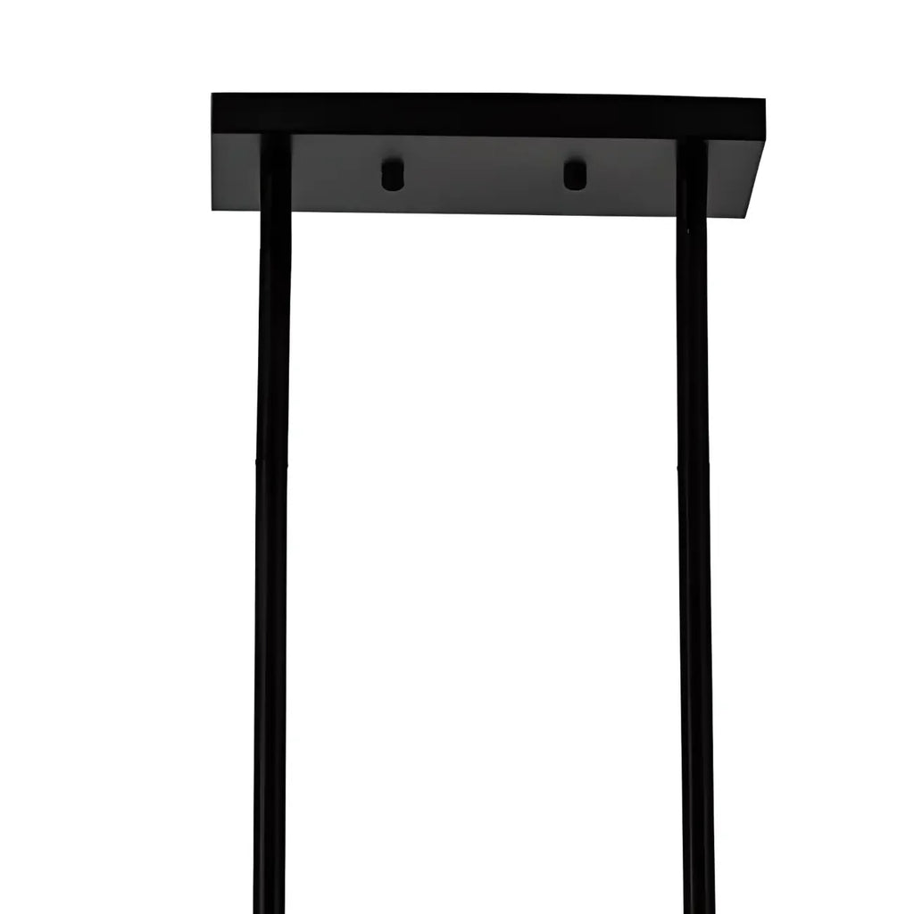 Suspension cylindrique en verre et métal noir de style industriel pour îlot de cuisine