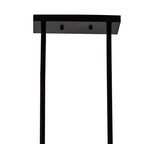 Suspension cylindrique en verre et métal noir de style industriel pour îlot de cuisine