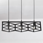 Suspension industrielle rectangulaire en métal réglable pour îlot de cuisine