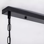 Suspension industrielle rectangulaire en métal réglable pour îlot de cuisine