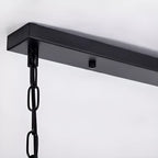 Suspension industrielle rectangulaire en métal réglable pour îlot de cuisine