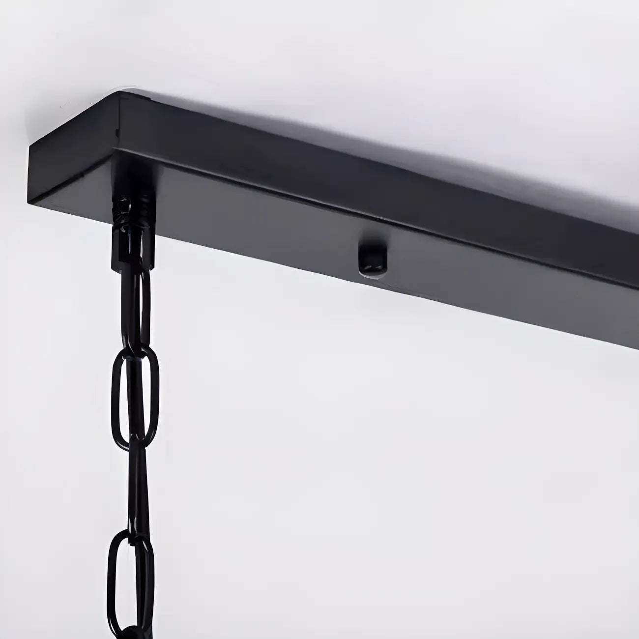 Suspension industrielle rectangulaire en métal réglable pour îlot de cuisine