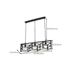 Suspension industrielle rectangulaire en métal réglable pour îlot de cuisine