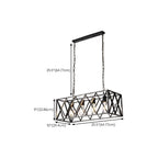 Suspension industrielle rectangulaire en métal réglable pour îlot de cuisine