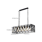 Suspension industrielle rectangulaire en métal réglable pour îlot de cuisine
