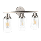Applique murale cylindrique noire industrielle à 3 lumières pour salle de bain